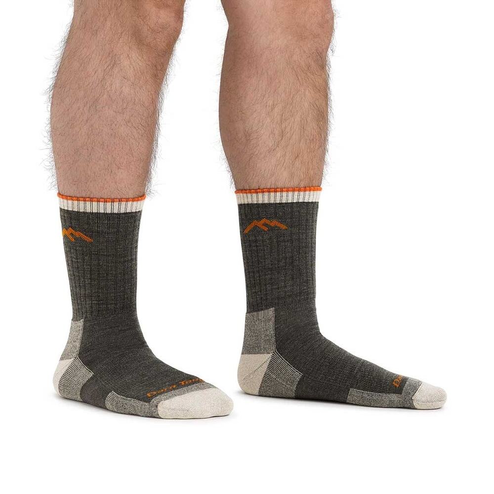 Darn Tough Mens LG Olive Hiker Midweight Merino Micro Crew Socks Outdoor R8-23